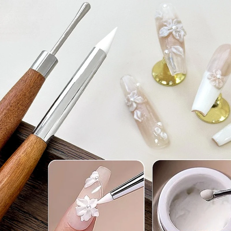 

Soft Carving Pen Silicone Nail Art Brush Double Head Pen Drawing Blending Painting Lines DIY Manicure Tool Wholesale Accessories