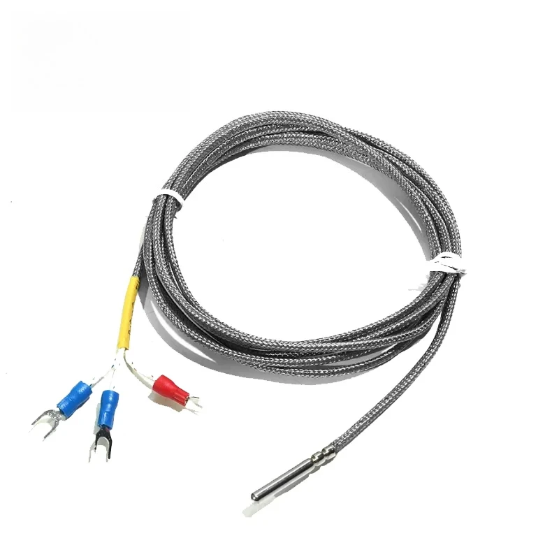 PT100 Thermocouple Sensor 1M/2M/3M/5M Wire Temperature Control Probe 4x30MM Thermal Resistance