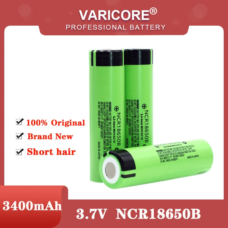 100% New Original NCR18650B 3.7v 3400 mah 18650 Lithium Rechargeable Battery For Flashlight batteries