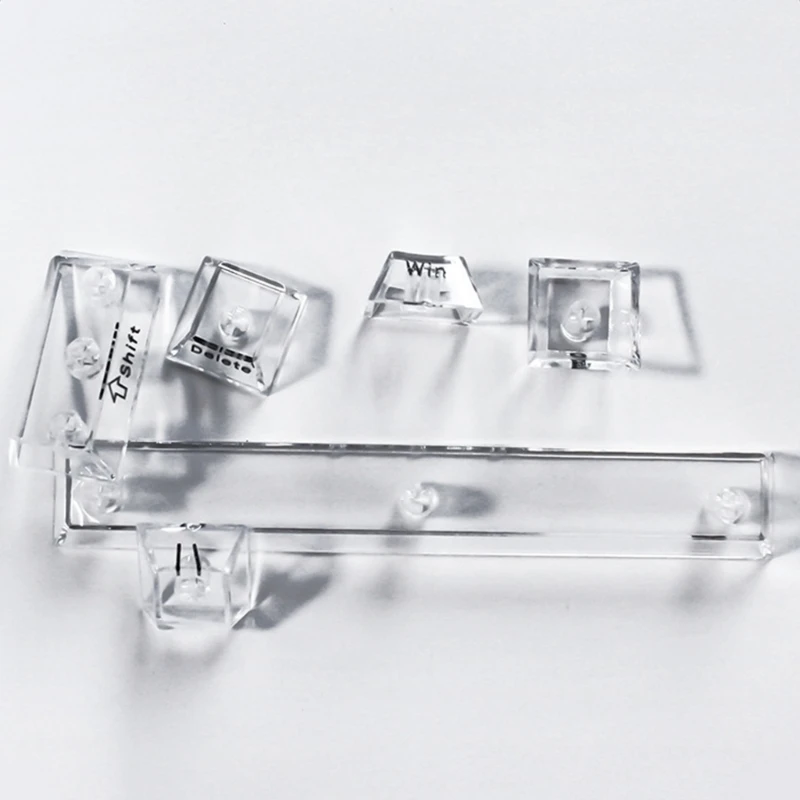 Clear Keycaps Set 10mm 132Keys Keycap for Gaming Mechanical Keyboards Translucent Keycaps Side/Top Print