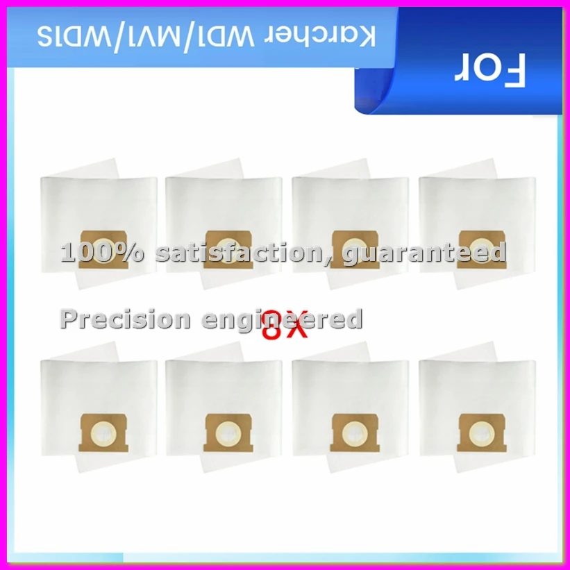 Запасные мешки для сбора пыли для пылесосов WD1/MV1/WD1S, артикул 2.863-297.0, 8 шт. - EFT