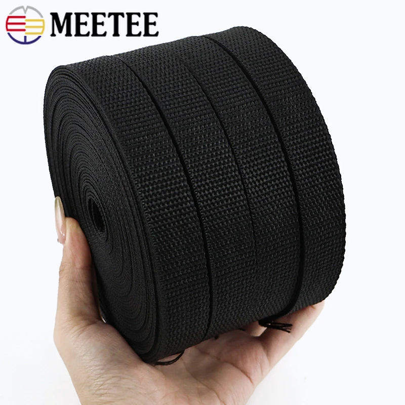 

5/10/20M 20mm Black Nylon Webbing Straps 1.1mm Thick Ribbon Band Sewing Belt Sling Dog Collar Bias Binding DIY Bag Accessories