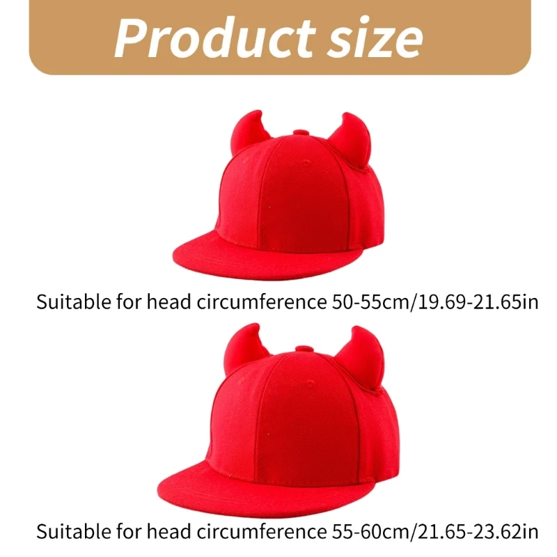 الوالدين والطفل قبعة بيسبول قابل للتعديل قبعة أنيقة على الموضة في الهواء الطلق قبعة رياضية قرون الشيطان للنشاط في الهواء الطلق