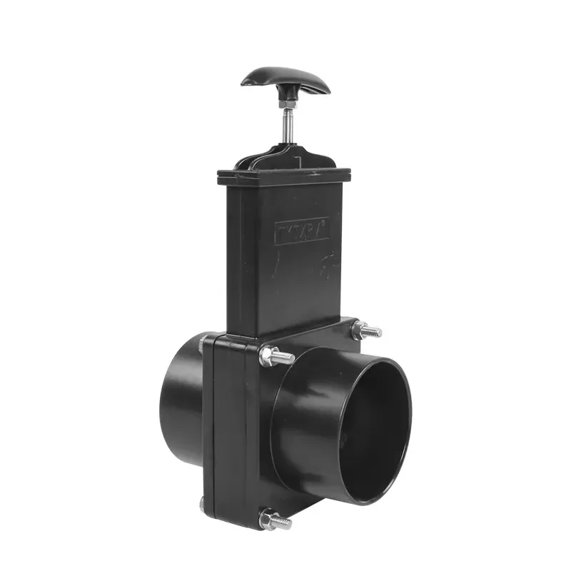 Hot Sale HEYRV Caravan Accessories 50/63/75mm Black RV Gate Valve with Plastic Handle Portable Sewage Waste Gate Valve