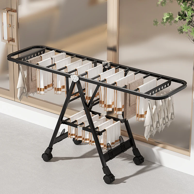 

Aluminum alloy drying rack, floor folding, bedroom home drying rod
