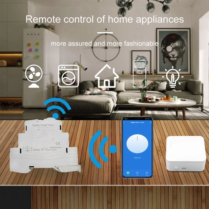 N75R-3X Tuya Smart Life Zigbee Circuit Breaker Din Rail 1P Single Pole Dry Contact Timer Relay App Remote Control Smart Timer