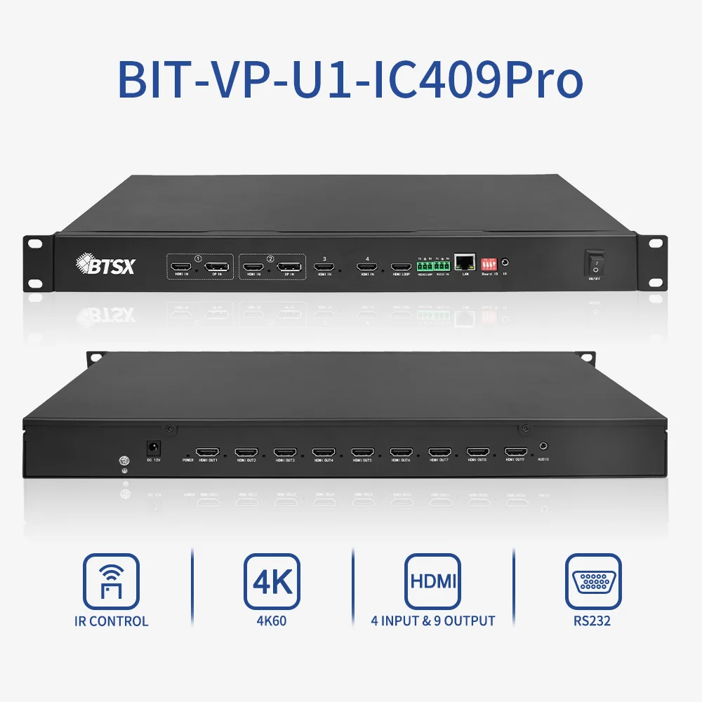 Factory Direct 4K60 3X3 for HDMI IP Processor IR/RS232/IP Control Video Wall Controller for Ultra-large Screen Walls
