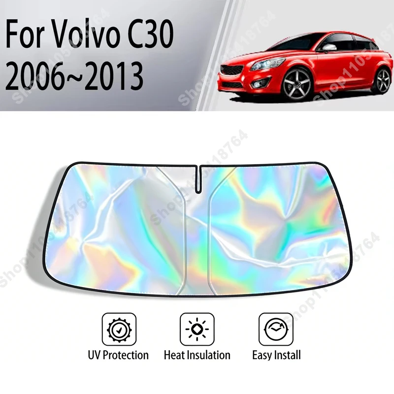 UV Reflective Heat Protection Foldable Front Windshield Sunshade For Volvo C30 2006-2013 Custom Car Interior Accessories 2007