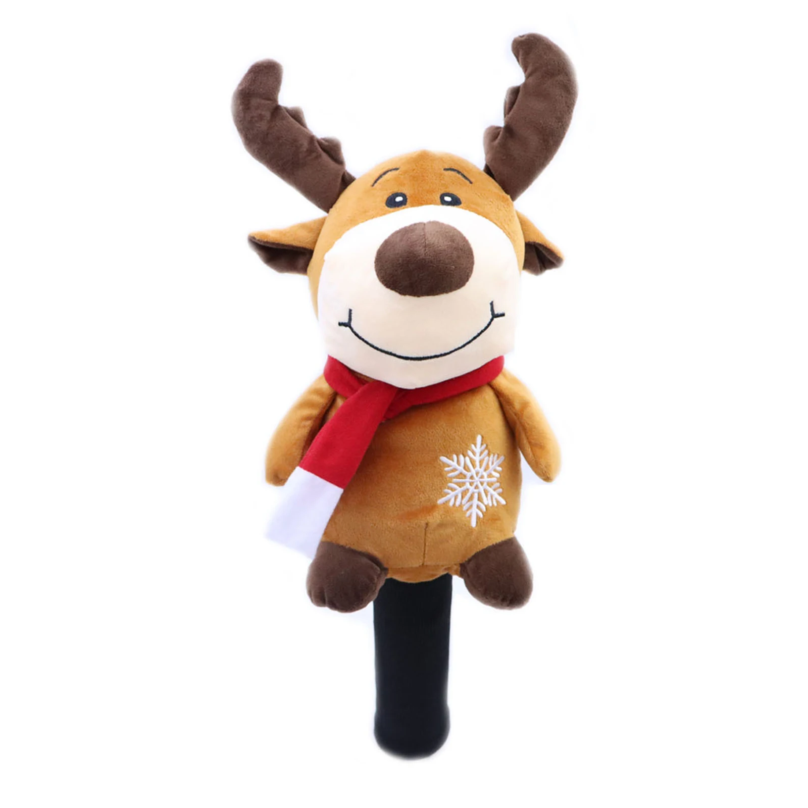 

Festive Plush Golf Club Head Covers Set (Driver+Wood) - Christmas Bear & Fox Pattern Headcovers with Snowflake Decor