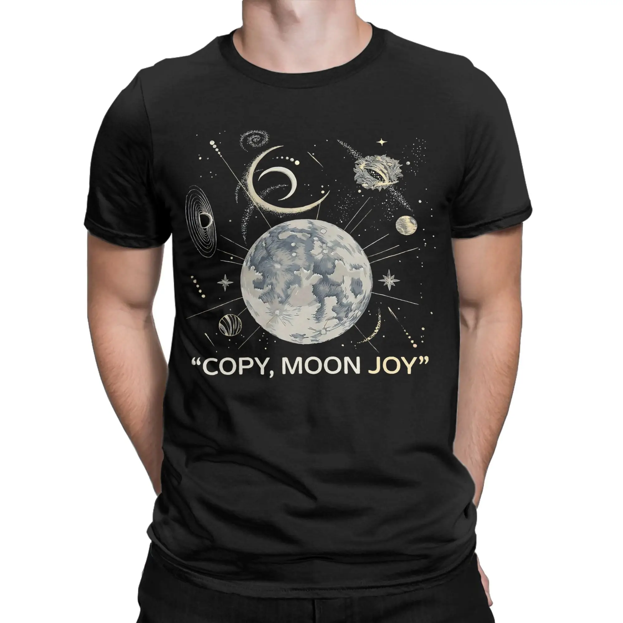 Men Women's Copy Moon Joy Funny T Shirt  Cotton Clothing Creative Short Sleeve Round Collar Tees 4XL 5XL 6XL T-Shirt