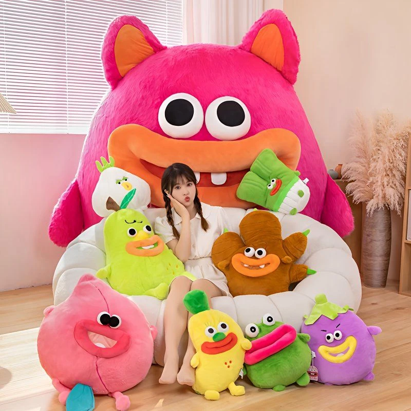 40-49CM Fruit Monster Plush Toy Ugly Big Sausage Mouth Funny Little Monster Doll For Children's Birthday Christmas Gift