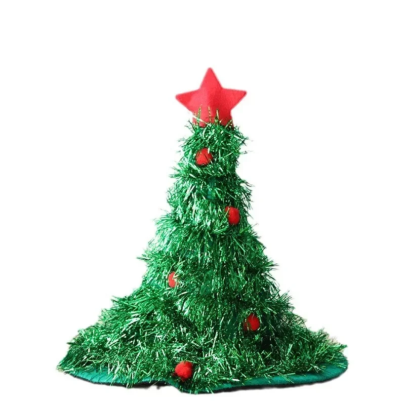 

Christmas Tree Hat Non-woven Rain Silk Xmas Hat Merry Christmas Home Decor Xmas Ornaments Navidad Party Supplies Happy New Year