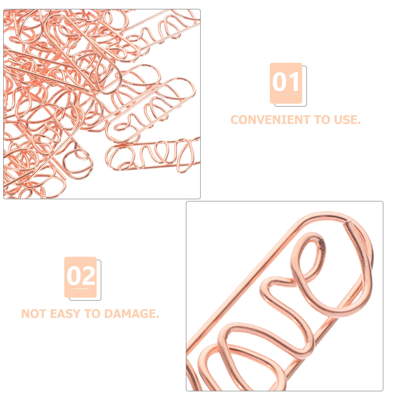 50pcs Metal Paper Clips Mini Small Office Document Clips Home School Use Decorative Paperclips Sturdy Stationery