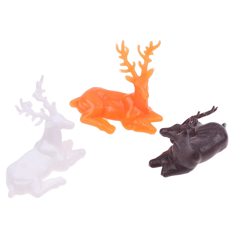 Figura de Animal de dibujos animados de Mini Elk Deer, casa de muñecas, decoración del hogar, decoración de jardín de hadas en miniatura, regalo de Navidad de resina
