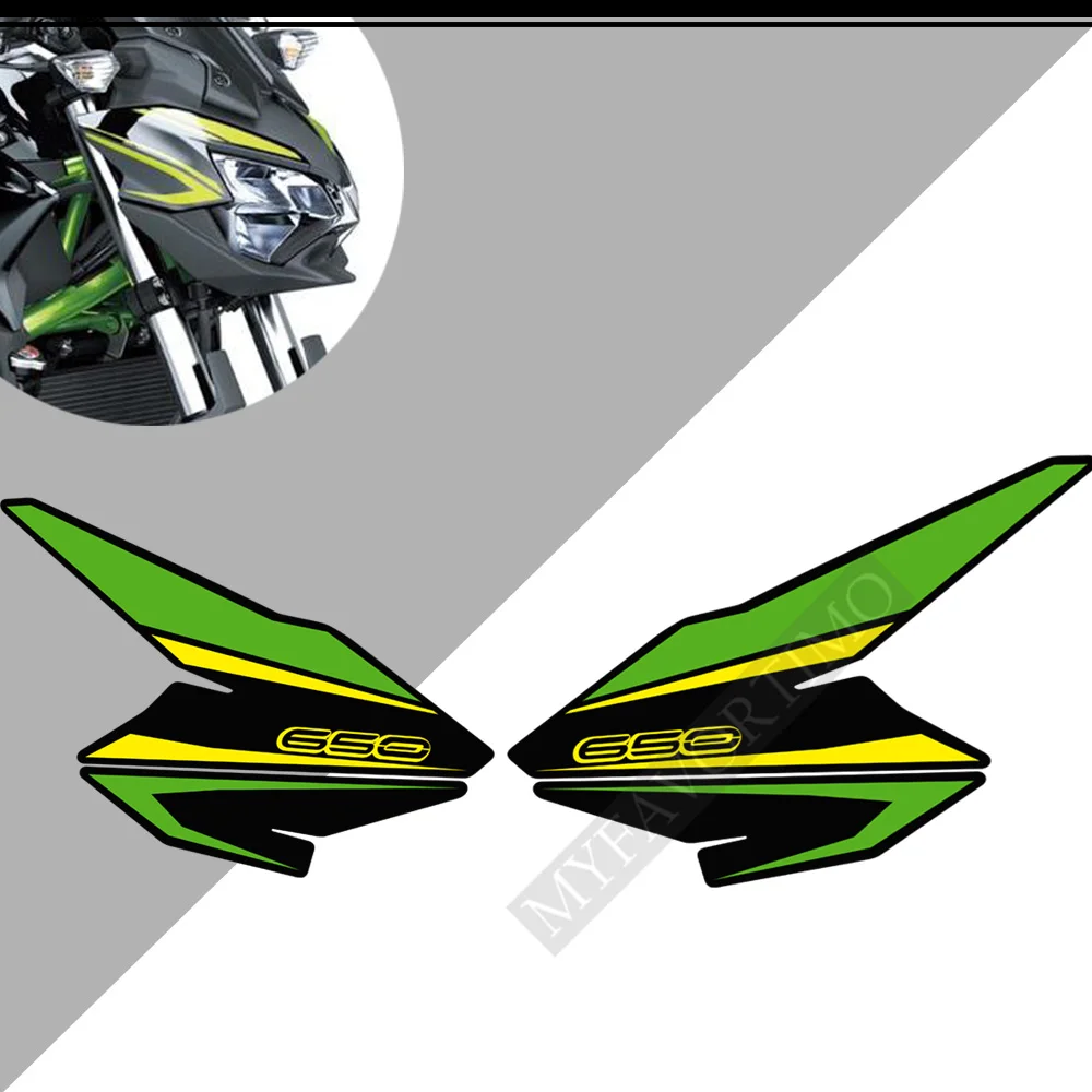 لكاواساكي Z650 Z 650 خزان وقود دراجة نارية وسادة الجسم ملصق الجبهة عجلة درابزين الزجاج الأمامي مجموعة ملصقات 2018 2019 2020 2021