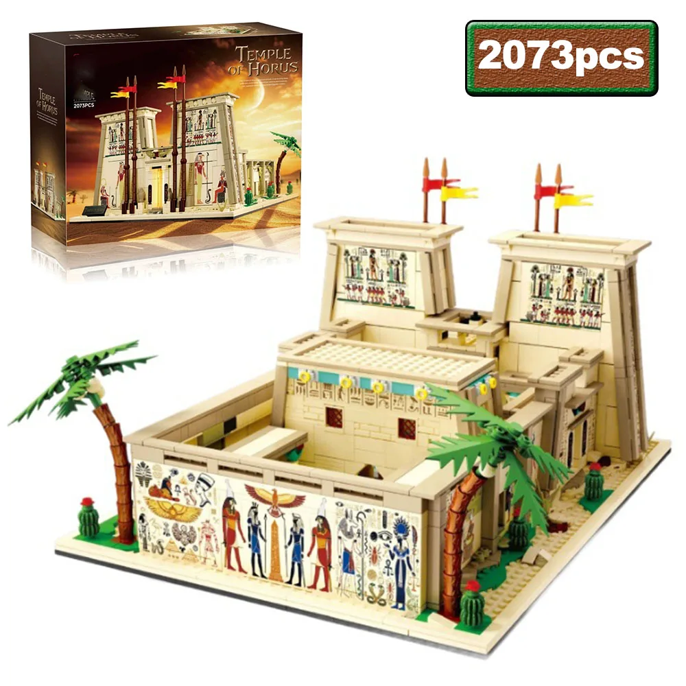 2073PCS MOC Tempel van Horus Model Bouwstenen Stad Street View Beroemde Huizen Architectuur Monteren Bakstenen Speelgoed Volwassen Geschenken