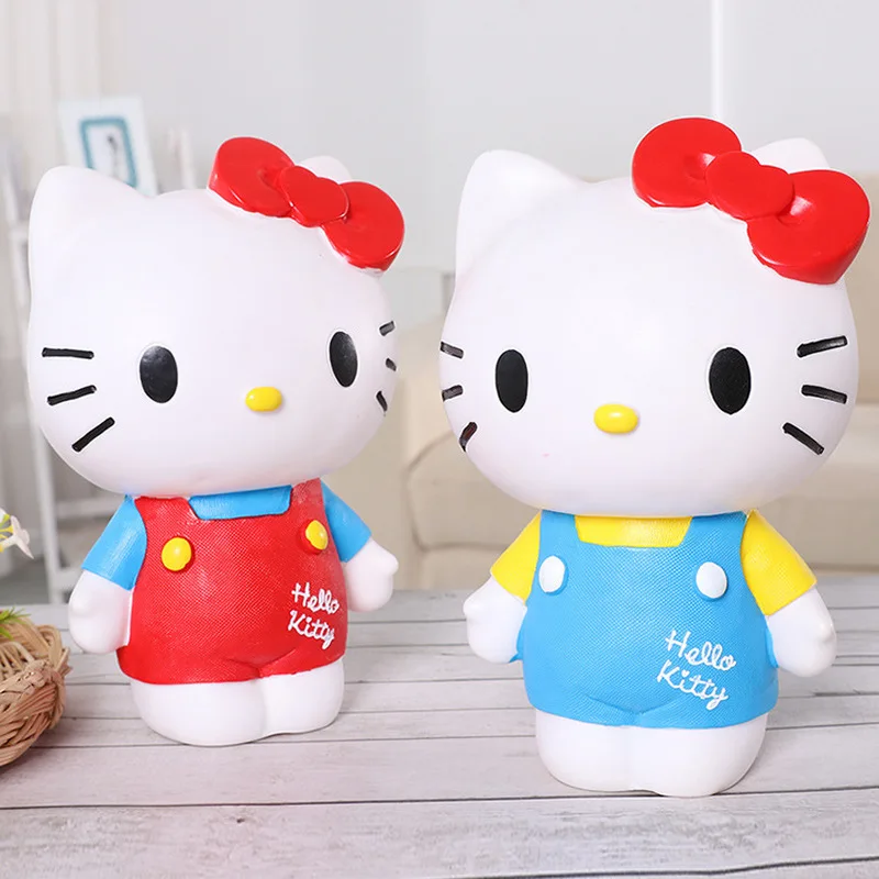 Sanrio Hello Kitty Piggy Bank Creative Piggy Bank Cute Fashion Vinyl Doll Money Safe Money Saving Box Coin Bank For Kids Gifts