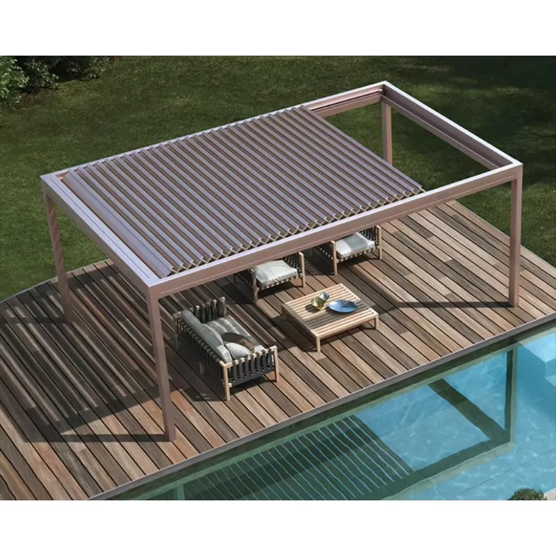 

Умная моторизованная пергола с биоклиматической жалюзированной крышей | Превосходный солнцезащитный козырек для улицы