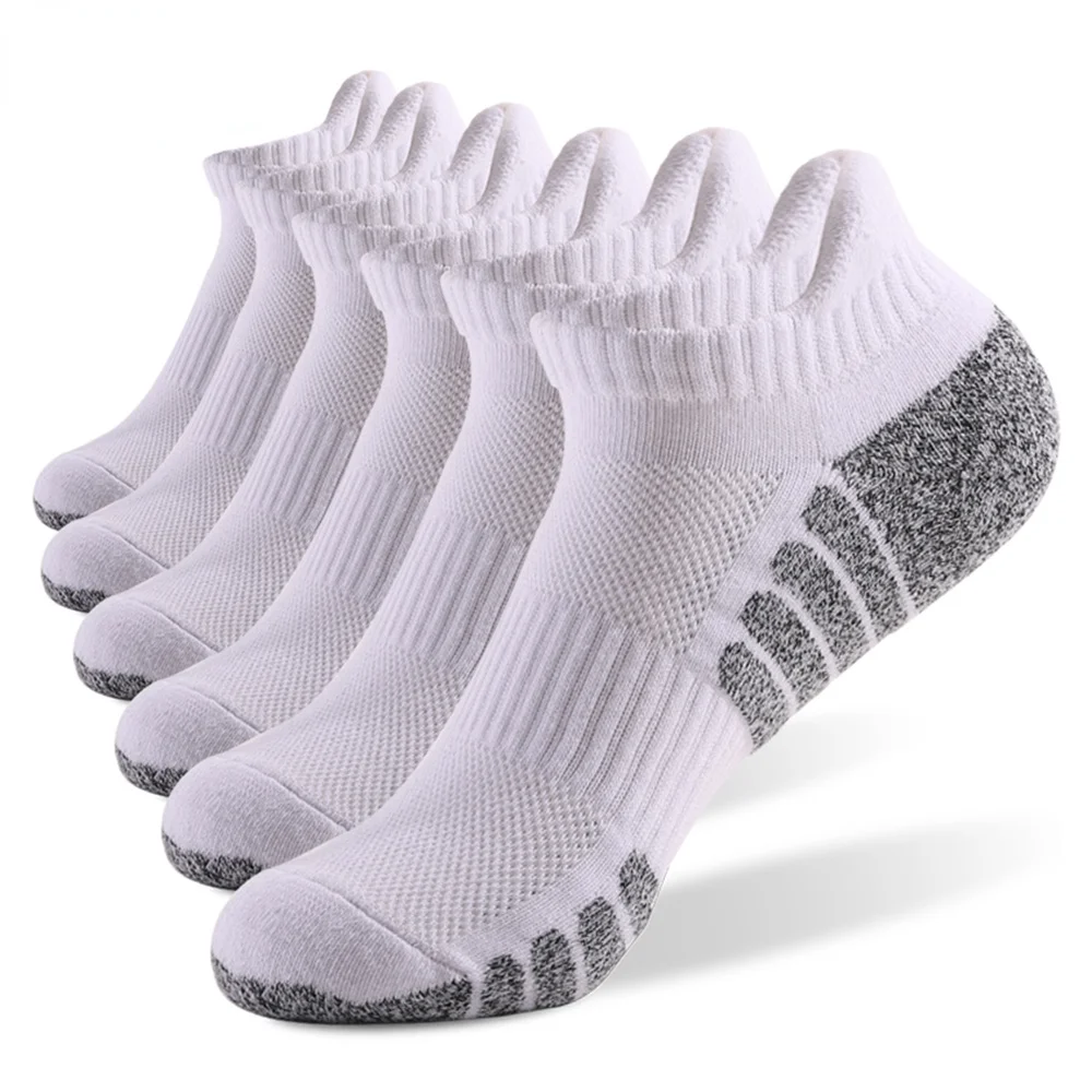 6/12Pairs Sport Ankle Socks Athletic Low-cut Sock Thick Knit Sock Outdoor Fitness Breathable Quick Dry Wear-resistant Warm Socks