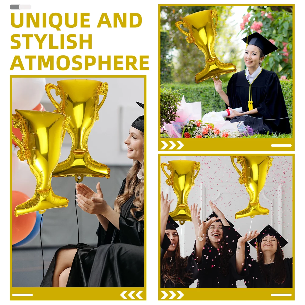 

4Pcs 20Inch Silver Trophy Balloon Aluminum Foil Graduation Party Decorations Congratulations Props Indoors Outdoors