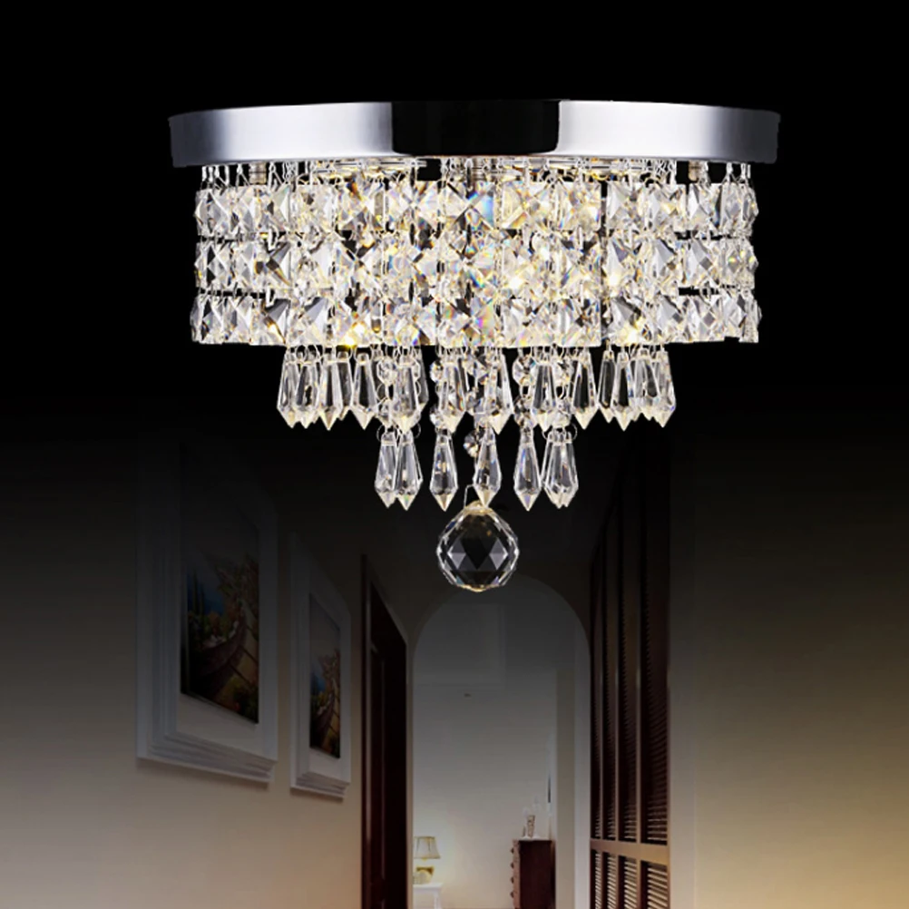 

Modern Simplicity Crystal Chandelier LED Ceiling Lamp Wide Pressure 85-265V White Golden Light Panel Pendant Light Bedroom Livin