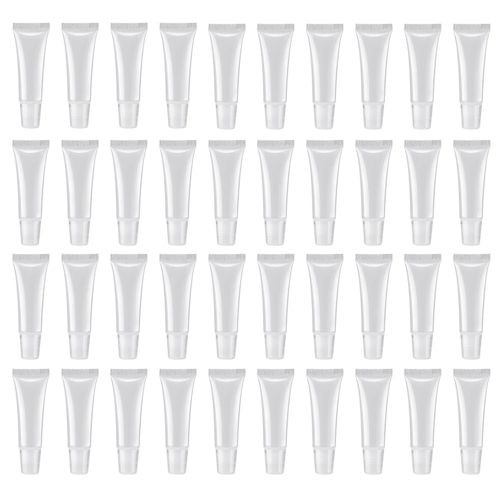 ABKR-400 tubos de brilho labial da garrafa da distribuição dos pces 10ml, tubos claros vazios dos recipientes da loção para cosméticos diy, boca oblíqua