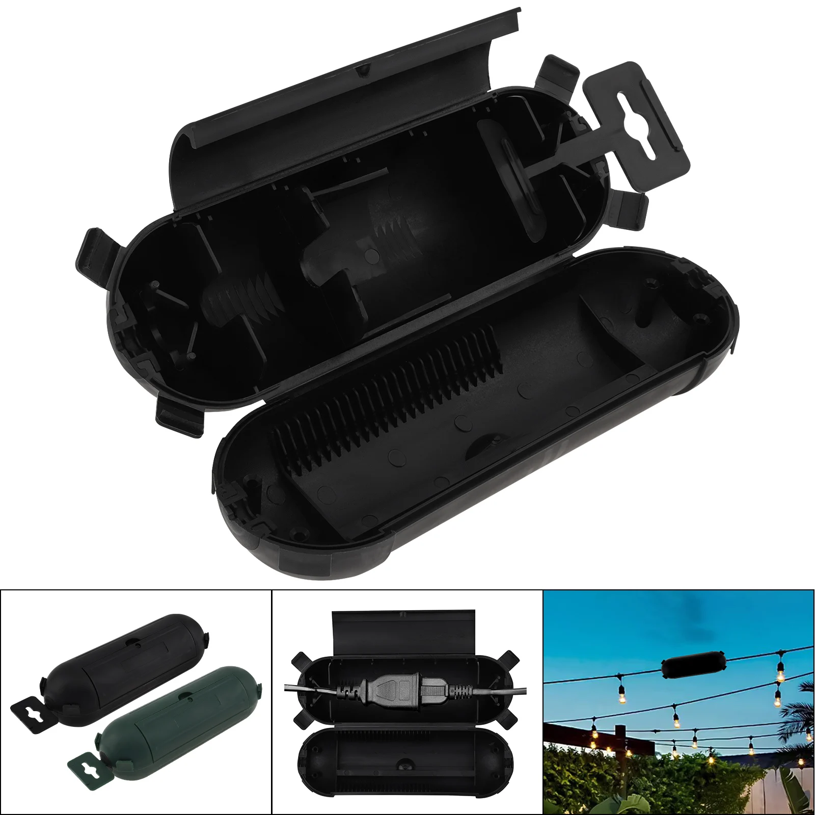 

Outdoor Extension Cord Protective Cover Waterproof Cable Safety Junction Box Electrical Connection Box Plugs Wires Lights Holder