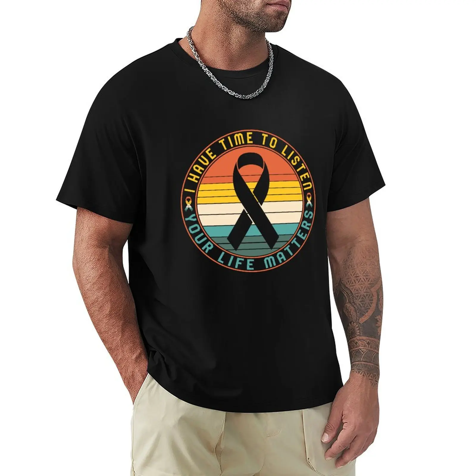 Mental Health Shirt, I Have Time To Listen Suicide Prevention Awareness Fighter Warrior Support Psychologist Vintage T-S T-Shirt