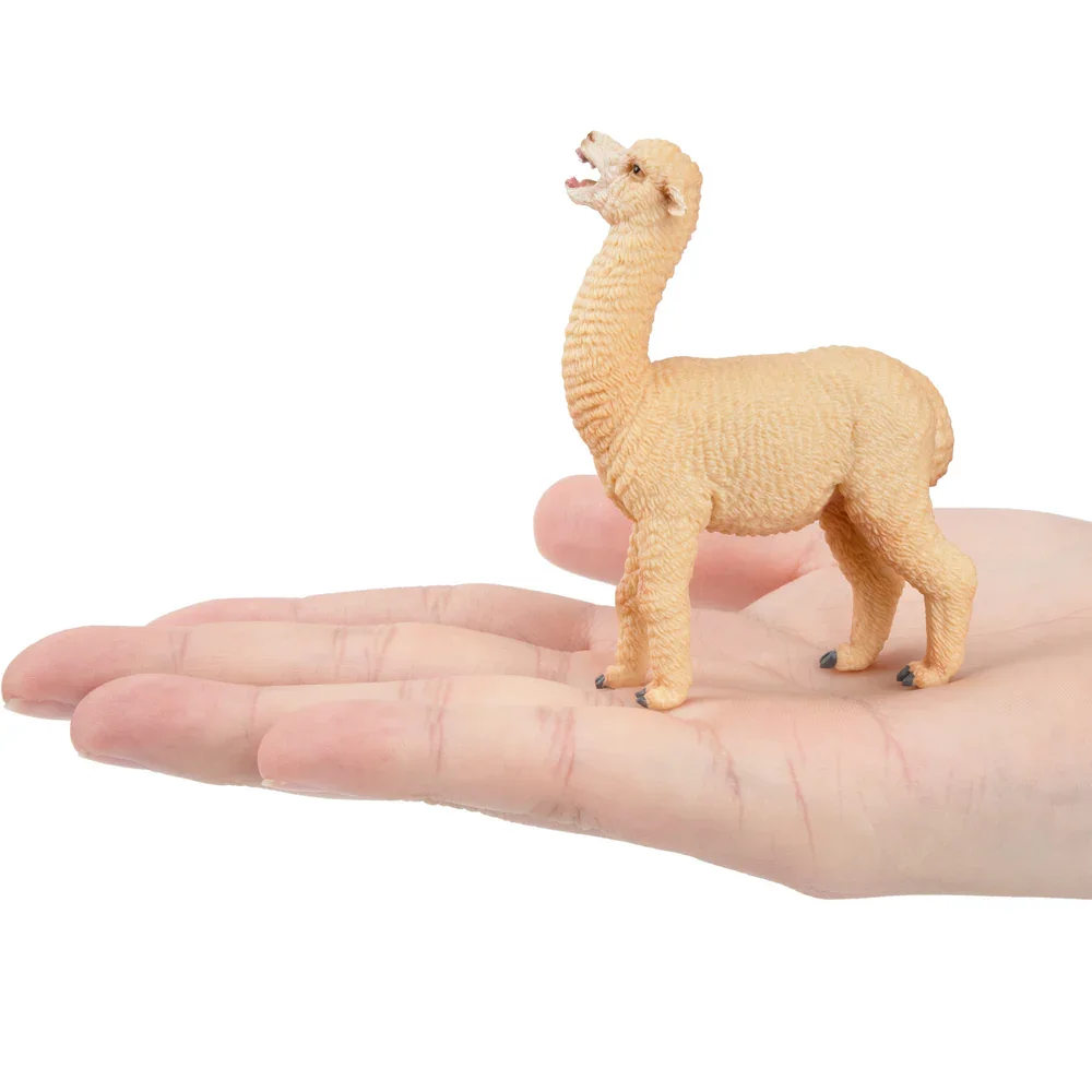 Toymany Simulation Female Alpaca Wildlife Animal Model Toy Mini Figures Dolls Action Figurines Toys Children Gift Cake Decora