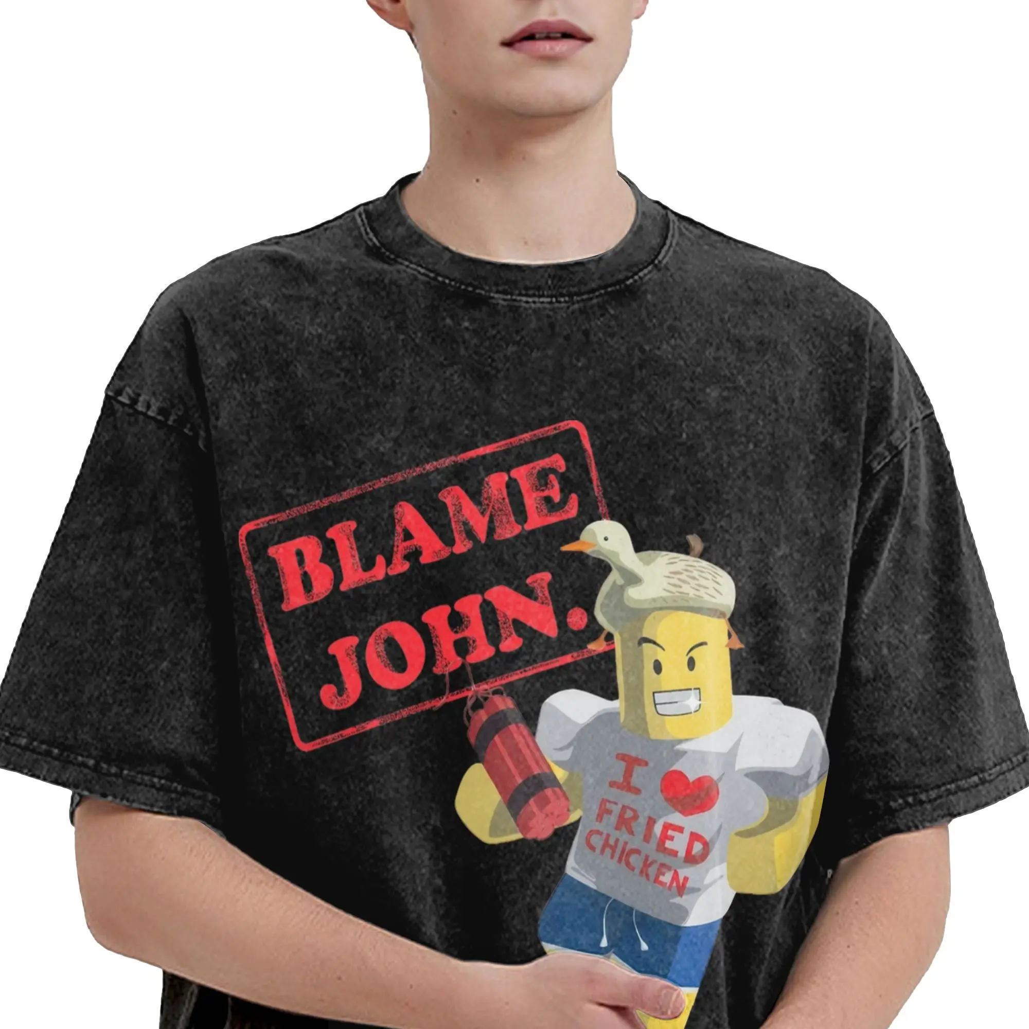 الرجال النساء خمر غسلها تي شيرت اللوم جون ميمي طباعة قميص الملابس Harajuku تي شيرت #3