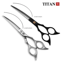 Titan Hairdressing Scissors Barber Cutting Hair Shears pet scissors 6.5 inch 7.0inch curved scissors