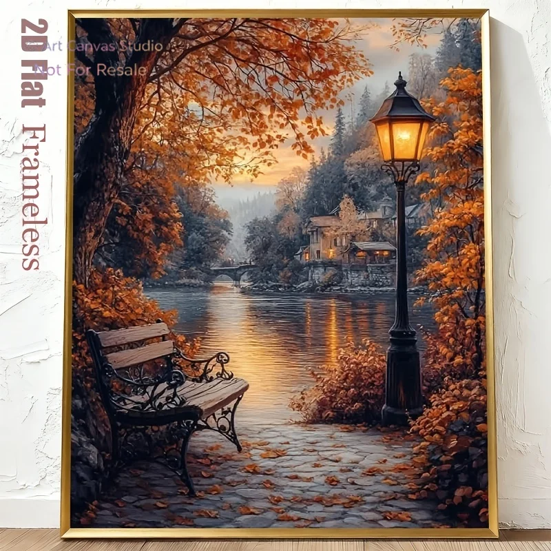 [Professional Art Use] 2D Flat, 1 Set of Digital Oil Painting Kit for Beginners And Adults, Equipped with Acrylic Paint, Canv