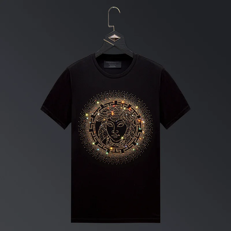 

2025 Character Diamonds T Shirts Men Short Sleeve Fashion Man Streetwear Mercerized Cotton O Neck Slim Tshirts Plus Size 6XL