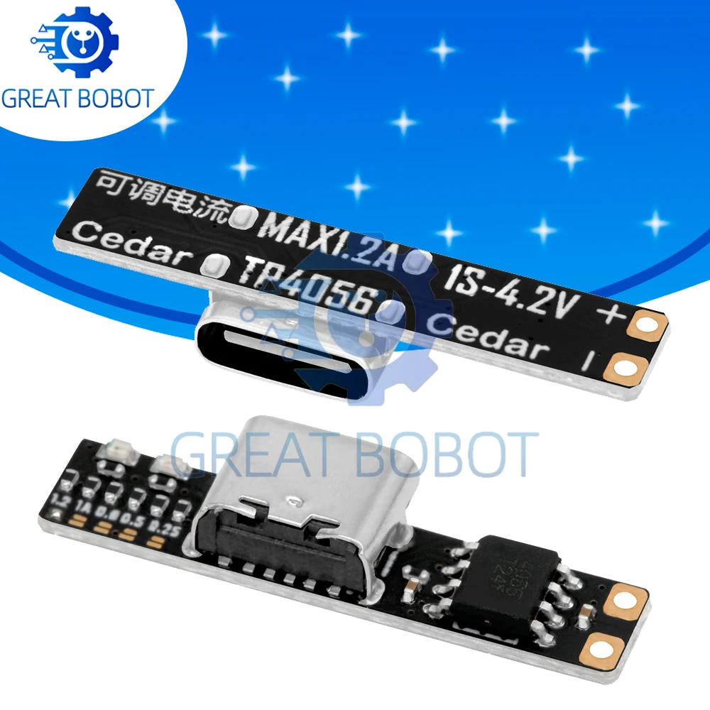 1-10PCS Type-C Li-ion Battery Charger Module, 1A Ultra-Slim 3.7V to 4.2V Charging Board for Portable Electronics