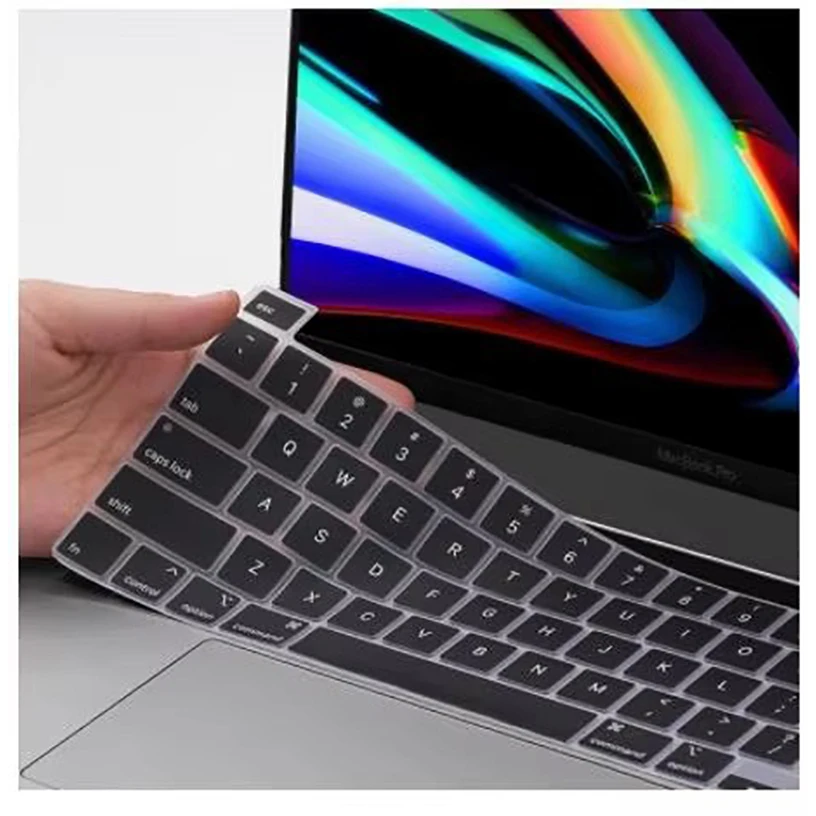 US Silicone Keyboard Cover Light Shine Through Matte Clear Keyboard Cover Sticker for MacBook Pro 16 model A2141 Pro13 A2251