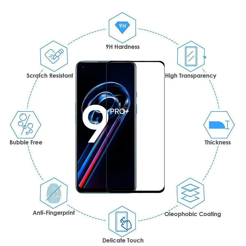 Screen Protector For realme 9 pro plus Tempered Glass Realme 9i 8i 8 9 pro plus Pelicula Camera realme 9 pro Glass Film For realmi 9 pro Glass