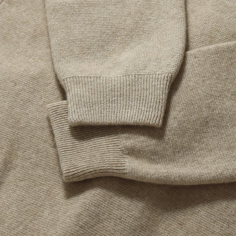 DjzDsm Autumn Winter New Thick 100% Goat Cashmere Sweater Men's Mock Neck Knit Cardigan Business Casual Warm Shirt Menswear