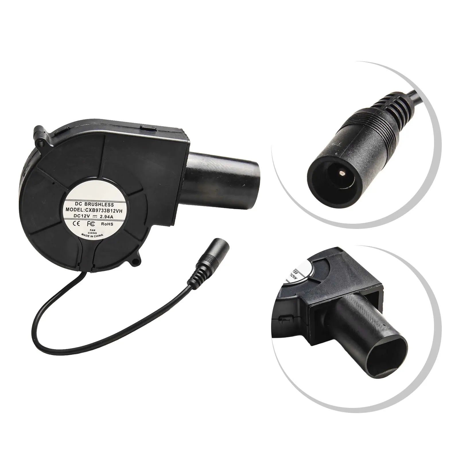 DC12V 2 7A 9733 Blower with Double Ball Bearings High Air Volume For Turbo Fan for Firewood BBQ Stove Charcoal Chimneys and More