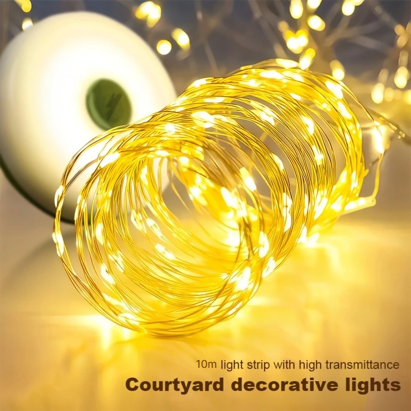 Retractable LED Camping String Lights Portable Rechargeable Tent Ambiance Light with Hook for Outdoor Indoor Patio Garden Decor