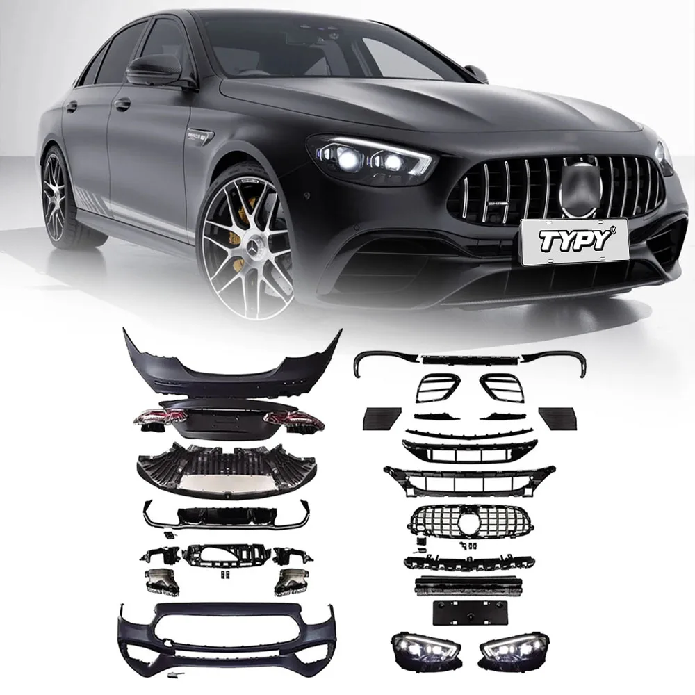 Body kit For Benz E-Class 2016-2020 W213 Upgrade To 2021 AMG 63S Front And Rear Bumpers For Auto Lights