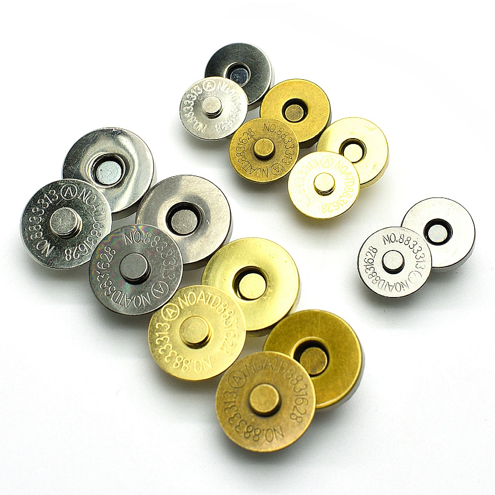 10 Pcs/Pack 14-18MM Magnetic Snap Fasteners Clasps Buttons Handbag Purse Wallet Craft Bags Parts Accessories