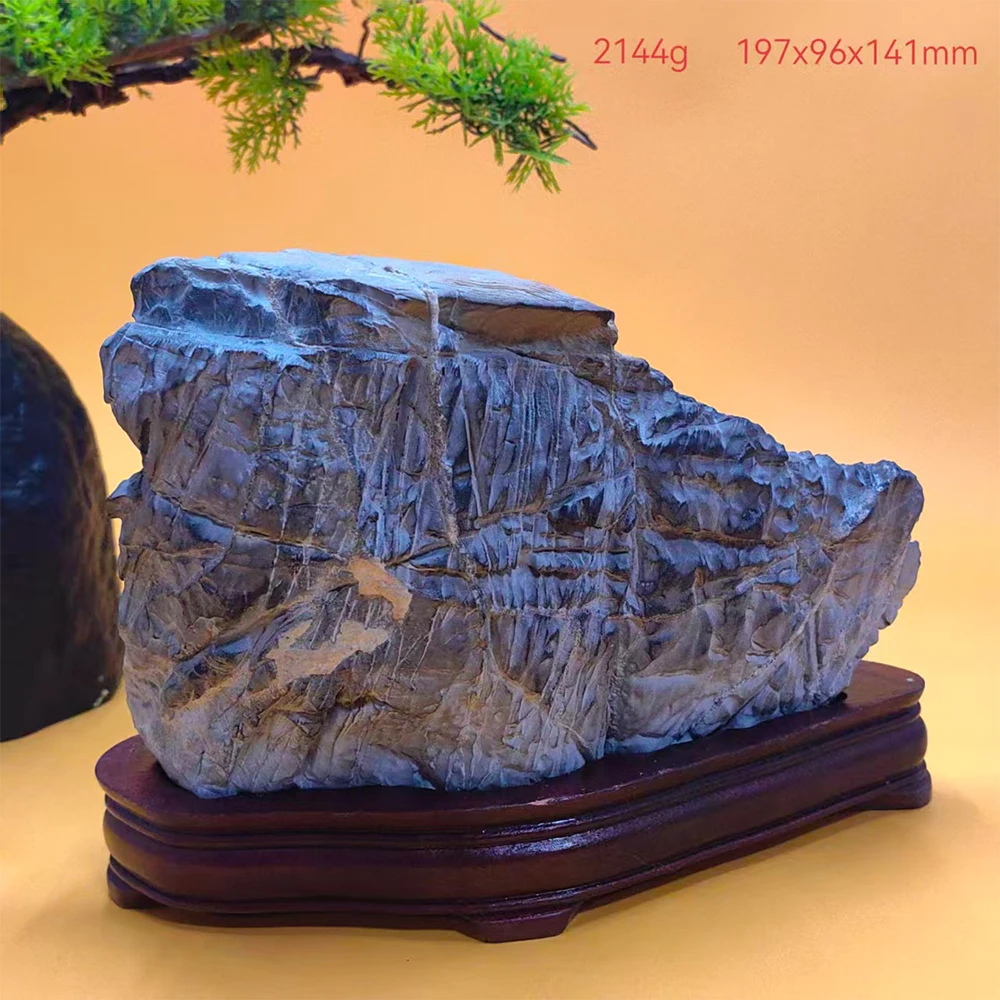 Asian Natural Bronzite Mountain Rock Reiki Stone Landscape Sculpture - Precision Crafted Collectible Gift