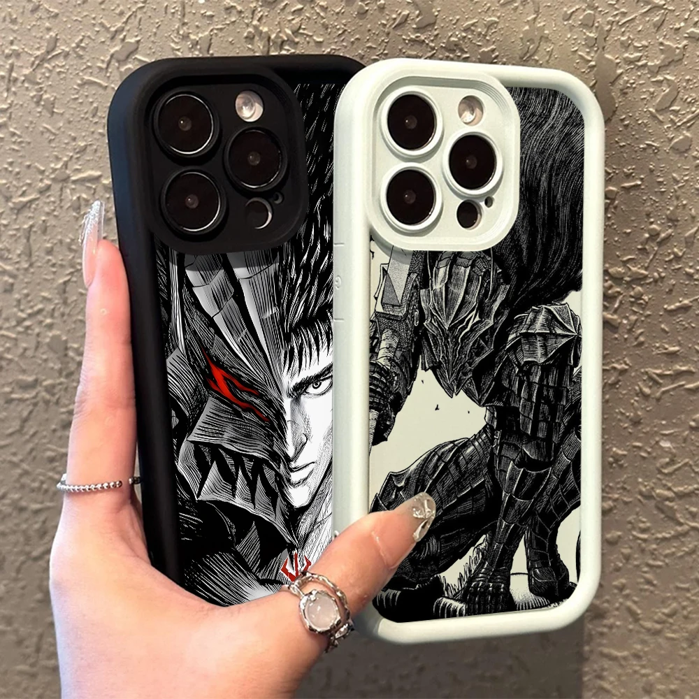 Anime Berserk Guts Phone Case For XiaoMi Mi 11 Lite 12T POCO F4 F5 X3 X4 X5 GT 5G Soft TPU Back Cover With Hand Strap