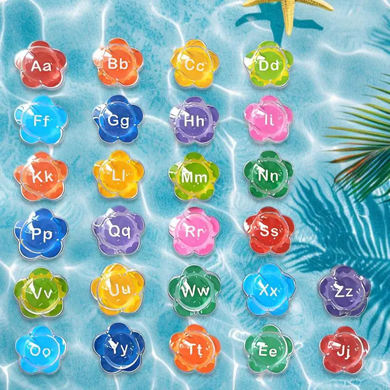 Lettres de baignoire, jouets d'eau de natation, Alphabets de salle de bain pour enfants, 26 pièces pour piscine, plage, divertissement de bain pour tout-petits
