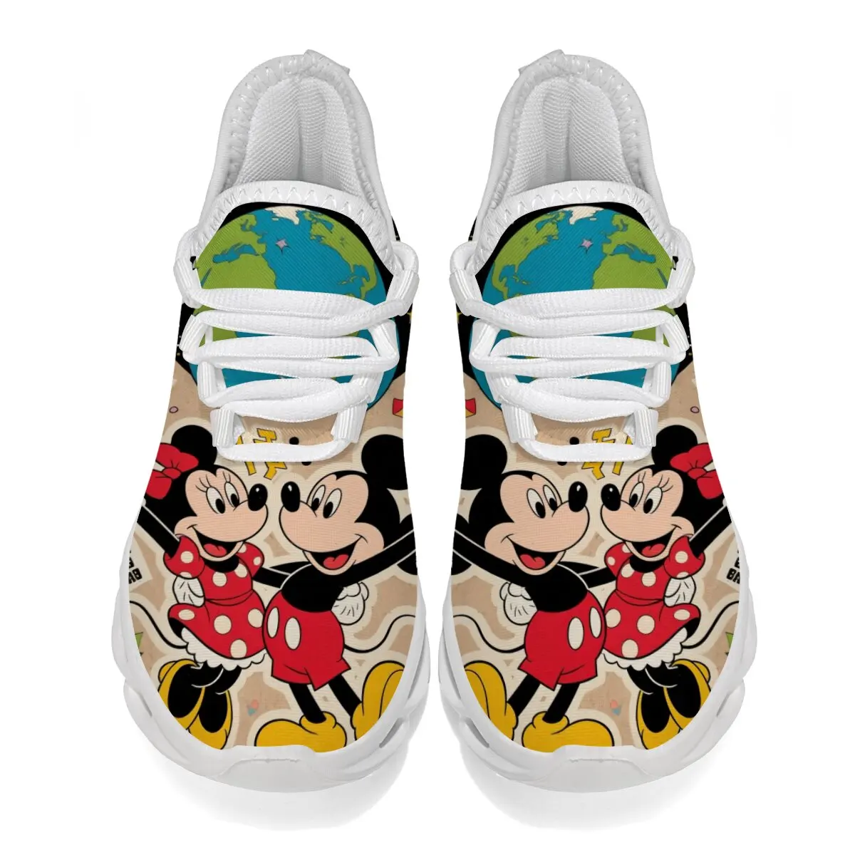 

Minnie Mouse Cartoon Pattern Fashion Sports Shoes Disney Running Shoes for Women Autumn Chunky Sneakers Fashion Athletic