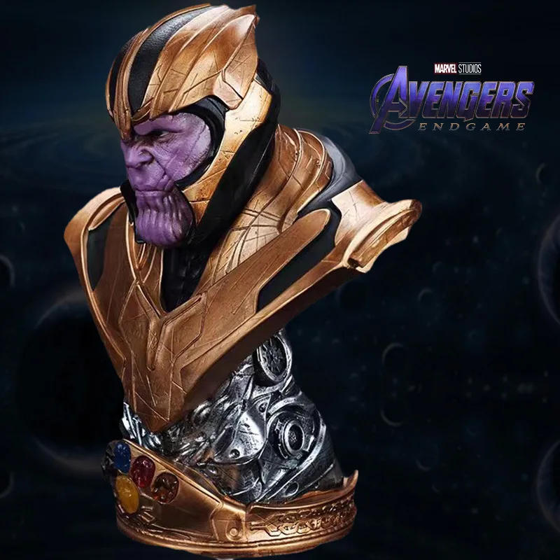 Marvel Avengers Quality Thanos Bust 38cm Quality Hand-made Model Statue Figure Living Room Decoration Large Resin Collection Gif