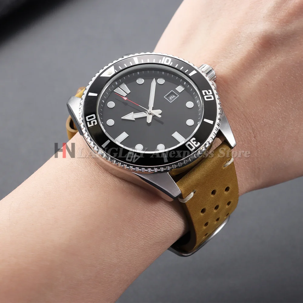 Atmungsaktives Kalbsleder-Rennleder-Uhrenarmband, brauner Riemen, 18/19/20/21/22/24 mm, Smartwatch, universelles Armband für Herren und Damen – Detail 14