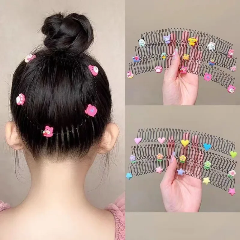 Children Invisible Broken Hair Fixed Hairpin Cute Cartoon Hair Finishing Clip Women Kids Girls Hair Braiding Headband Headdress