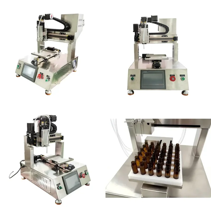 for Small Bottle Essential Oil Liquid Filling Machine Automatic Perfume Vial Filler Mini Glass Bottle Capping Sealing Device