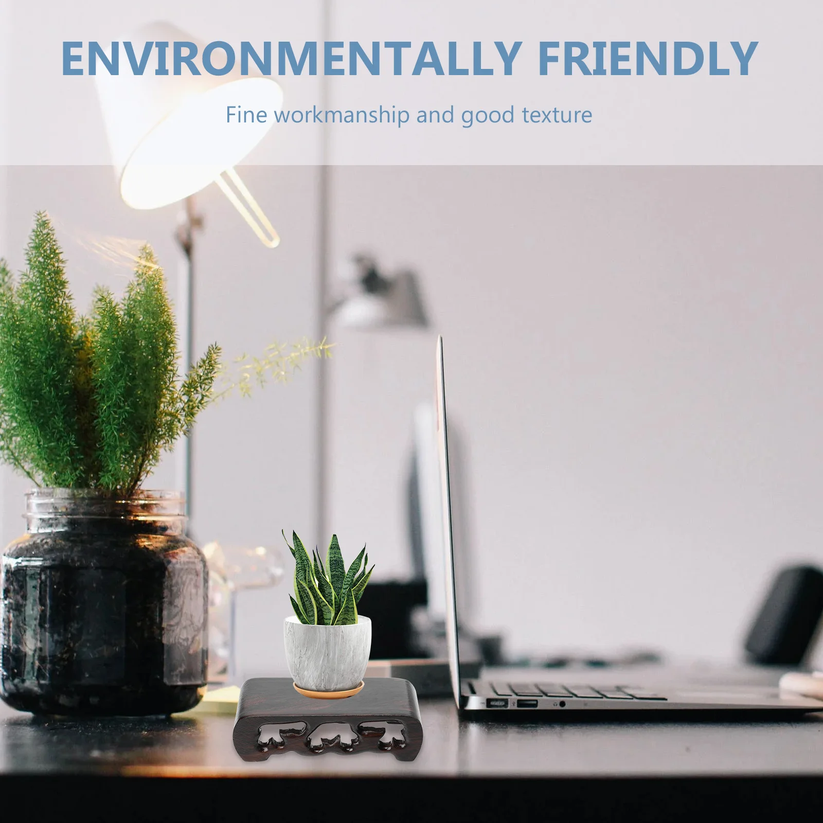 

Solid Wood Flowerpot Display Base Rectangular Shape Bonsai Pedestal for Indoor Outdoor Use Versatile Stand